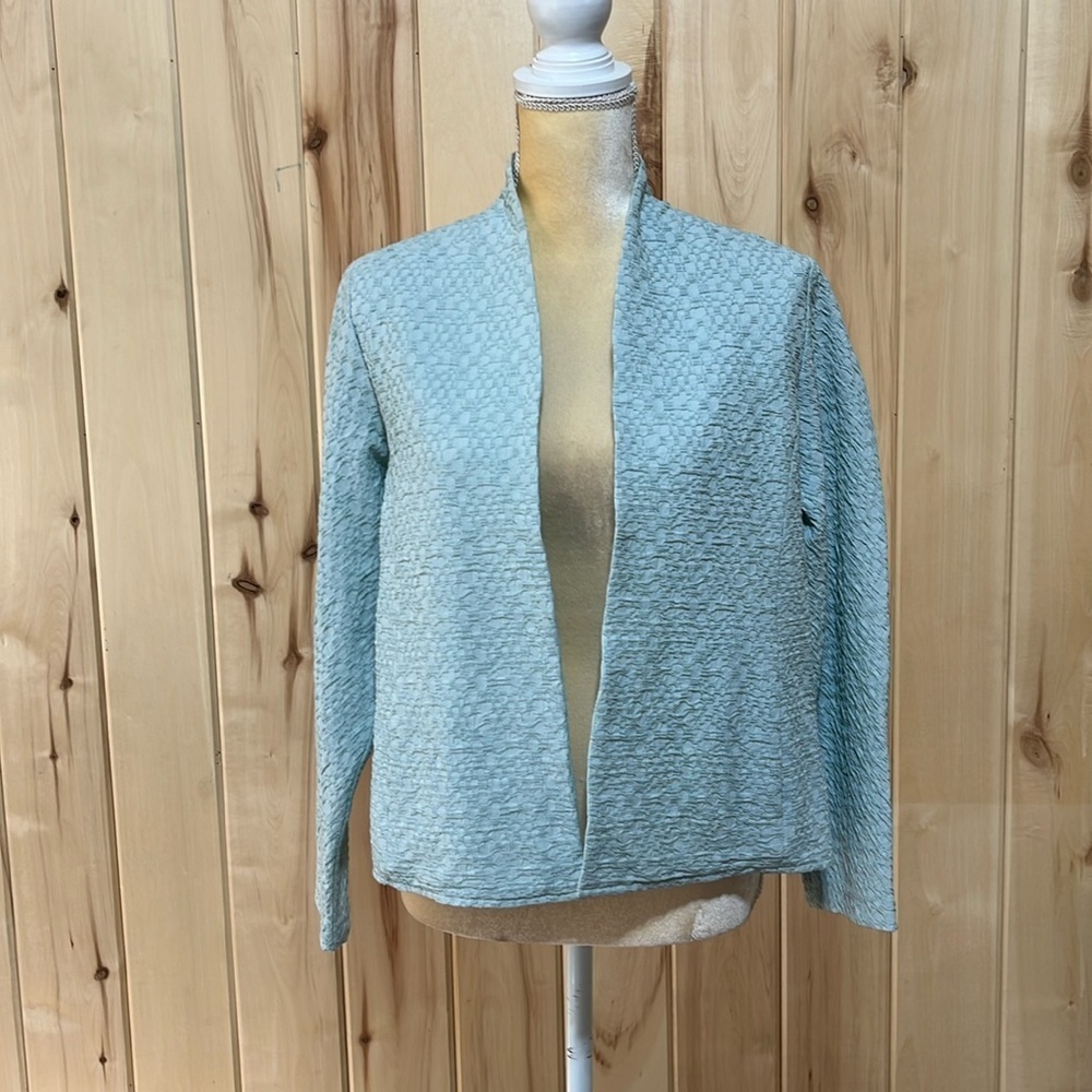 Eileen Fisher Light Blue‎ Textured Jacket Size M
